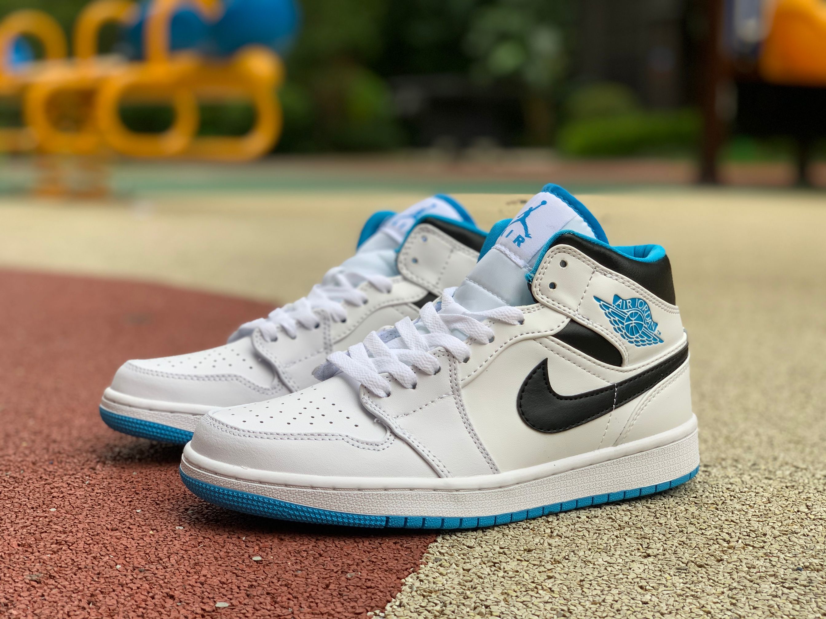 Air Jordan 1 Mid Laser Blue 554724 141 10 - www.kickbulk.cc